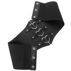Women Vintage Corset Belt Wide Elastic Waist Heart Shape Accessory
